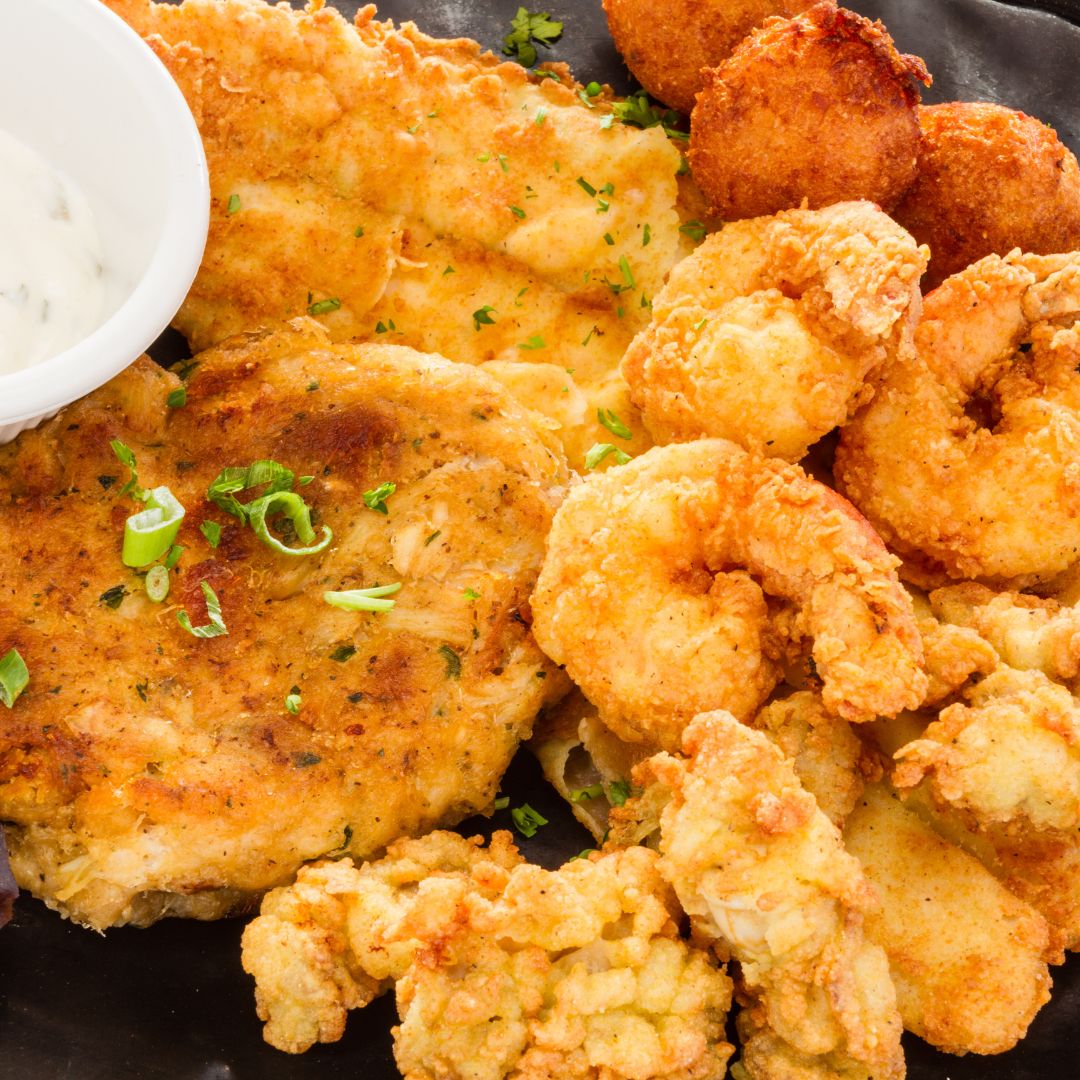 fried seafood dinner