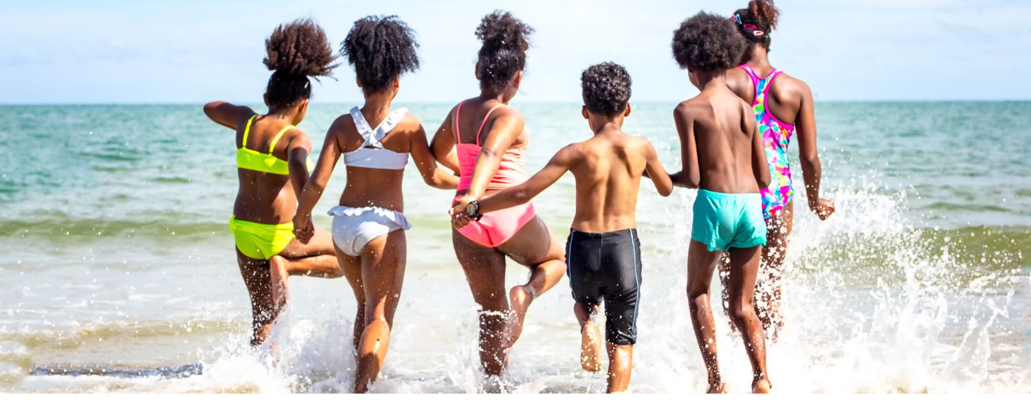 group of children on the beach